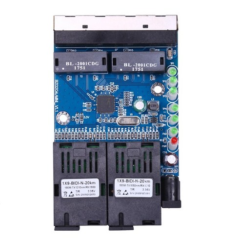 이더넷 광섬유 스위치 4 RJ45 2 SC 광 미디어 컨버터 단일 모드 섬유 포트 PCB 10 / 100m, 하나, 푸른
