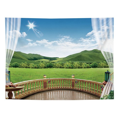 DFMEI 세계명소풍경유화 컬렉션 플라워패널 백킹담요 비치타월 걸레, 색깔13, 95-73cm 연모