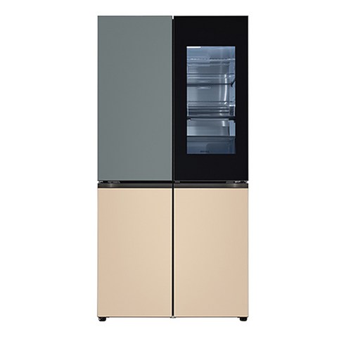 LG전자 오브제컬렉션 노크온 양문형 냉장고 실버 민트 방문설치, M870FBS451