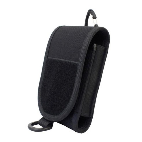 남성용 나일론 야외 휴대 전화 가방 발수 숄더 스트랩 두꺼운 몰리 가방, 검은 색, 16x9.5x2cm
