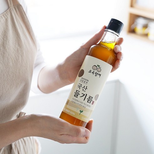 오곡형제 저온압착 국산 들기름 180ml, 4개