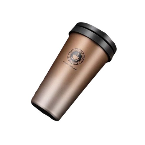 ANKRIC 보온컵 직접 마시는 스테인레스 스틸 커피 컵 야외 창조적 인 304 찻잔 선물 컵, 그라디언트 골드