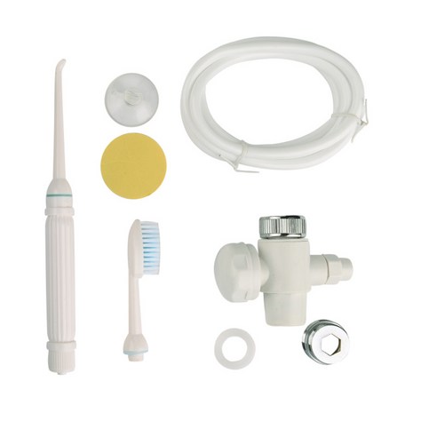 AFBEST 새로운 성인 물 flosser 제트 수도꼭지 구강 irrigator 치과 칫솔 치아 청소 관개 irrigador 전기 없음, 하얀색