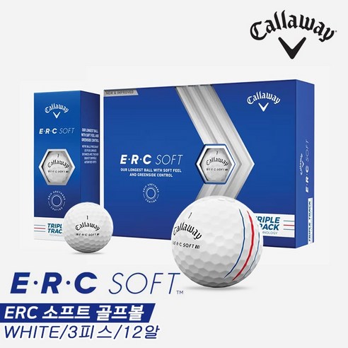 [캘러웨이코리아정품]2023 캘러웨이 ERC 소프트 트리플 트랙(ERC SOFT TRIPLE TRACK) 골프볼[3피스12알][화이트], 화이트, 골프볼, 12개, 12개