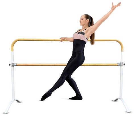 Artan Balance 휴대용 발레 바레 1.8m6피트 가정 스튜디오용 높이 조절가능 화이트 더블 댄스 바 발레 필라테스 스트레칭 댄스 운동에 이상적... 