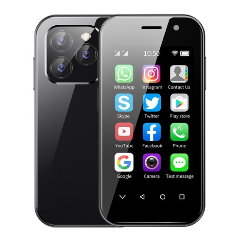 SOYES XS14 Pro 3GB RAM 32GB ROM 슈퍼 미니 스마트폰 4G LTE 3.0인치 화면 Android 12.0 옥타코어 프로세서 귀여운 소형 핸드폰 선물, Black