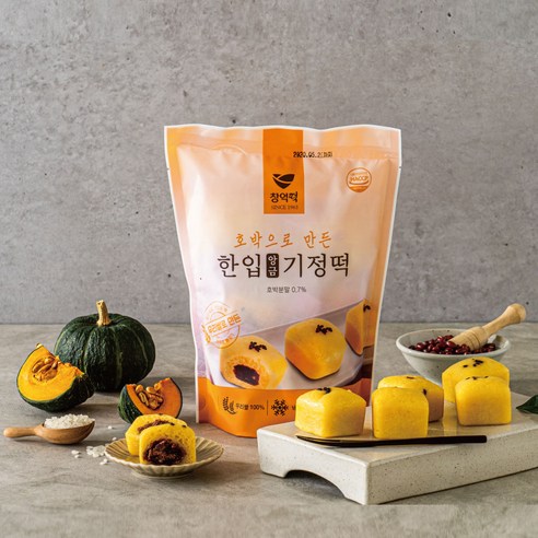 창억 호박한입앙금기정떡 개별포장떡, 380g, 1개