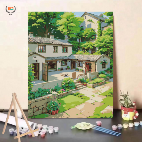 1013 DIY 유화 DIY 명화그리기 DIY 선물 40 x 50cm (액자+색칠하기도구+삼각대), 1013-11, 1개
