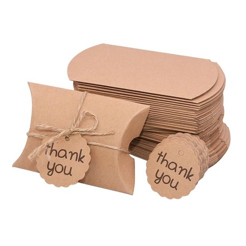 50pcs 크리스마스 사탕 상자 크리스마스 선물 상자 작은 사탕 초콜릿 테이블 장식 연회 파티 호의, 베개 모양, 크래프트 종이