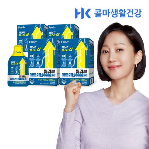 필리브 에너지 부스터샷 아르기닌 초고함량 6000mg, 14회분, 4개