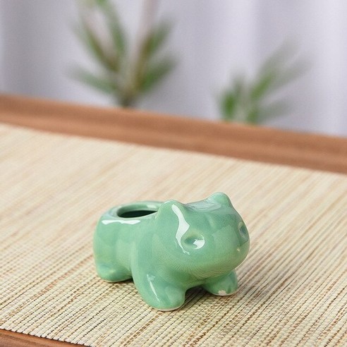 미니 작은 화분 예쁜 네잎클로버 키우기 씨앗재배 선물 홈가드닝 mini pokemon ceramic flower pot creative magic cartoon animal, 6.5x3.9x3.8