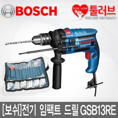 보쉬 GSB13RECO 유선 전동 진동 드릴 13mm, 본품(배터리없음), 1개