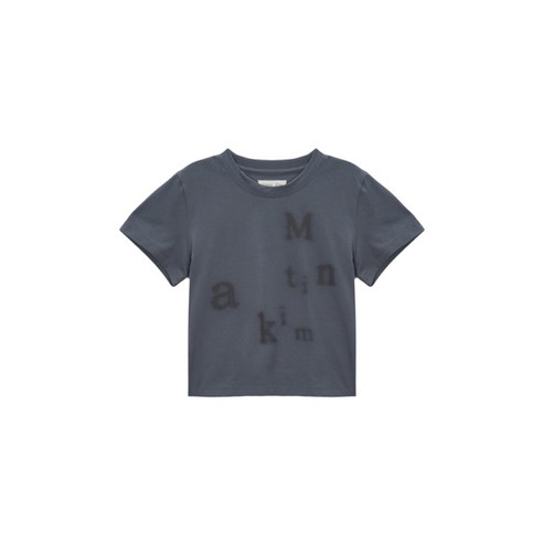 MATIN KIM BLURRED LOGO CROP TOP IN CHARCOAL131371