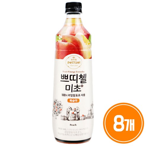 쁘띠첼 미초 복숭아 식초, 900ml, 8개