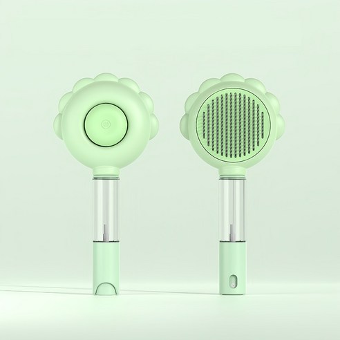 커머스코브 고양이 강아지 원터치 미스트 반려동물브러쉬, 1개, 그린