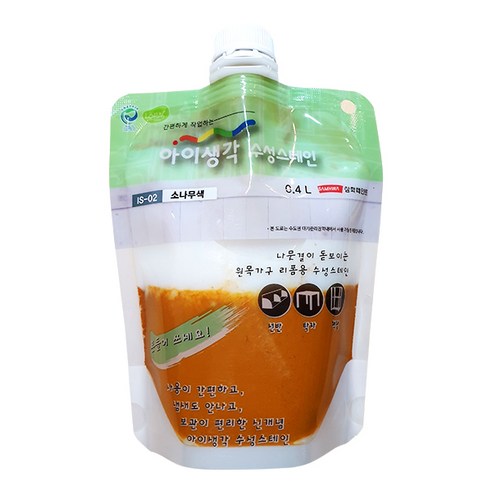 아이생각 친환경 우드스테인 수성스테인 400ml, 도토리색, 1개