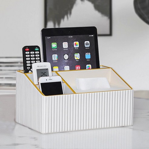 가벼운 고급 티슈 박스 거실 하이 엔드 가정용 간단한 현대 종이 상자 창조적 인 티 테이블 데스크탑 원격 제어 저장 상자, 흰색 이탈리아 줄무늬 필렛 특허