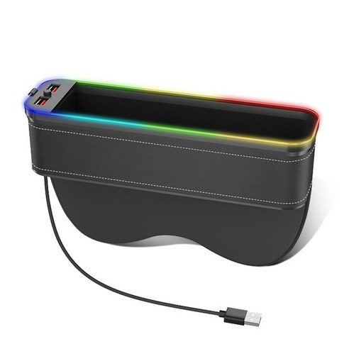 클리커스 차량용 멀티 틈새 수납 슬림형 QC3.0 USB 충전 사이드 포켓 CK-K401, 1개, 블랙(보조석)