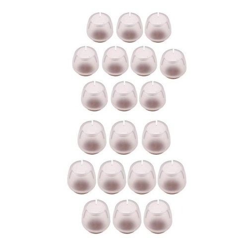 20 조각 명확한 의자 다리 바닥 보호대 가구용 가구 패드, 분명한, {"사이즈":"다중"}, {"수건소재":"고무"}