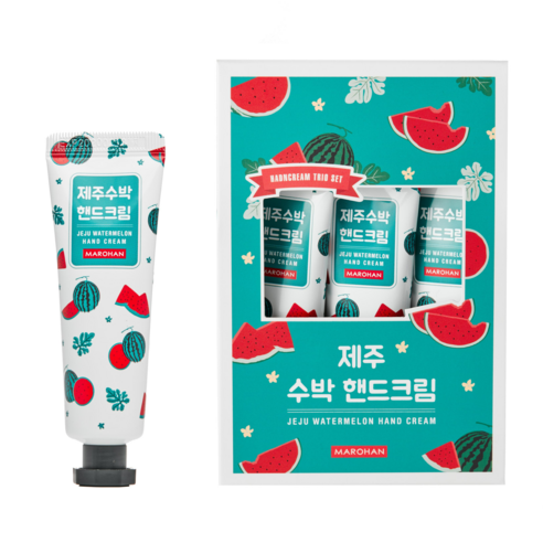 마로한 제주수박핸드크림(1BOX-3EA), 35ml, 3개 제주핸드크림 마로한 제주수박핸드크림(1BOX-3EA), 35ml, 3개 제주핸드크림