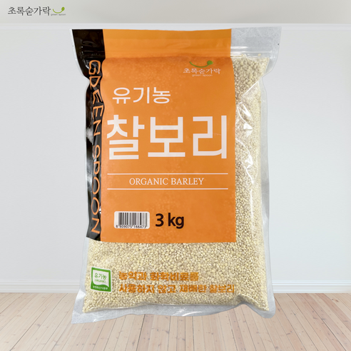 [초록숟가락] 무농약 찰보리쌀 3kg 국내산 유기농 잡곡 맛있는잡곡, 1개, 유기농 찰보리쌀 3kg
