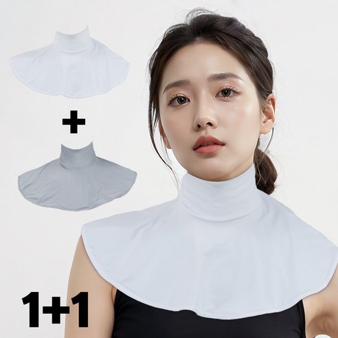 피너클럭스 1+1 골프 쿨 목토시 여름 자외선차단 스포츠 목폴라 쿨 넥워머 멀티스카프, 화이트+그레이, 2개