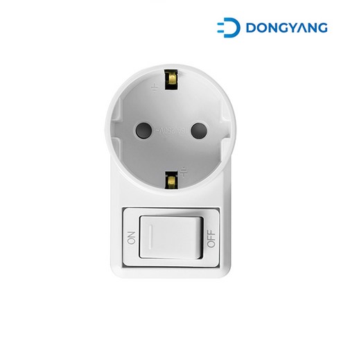 동양 1구접지 스위치 탭 (과부하) 백색 DYMX-G1S, 1개