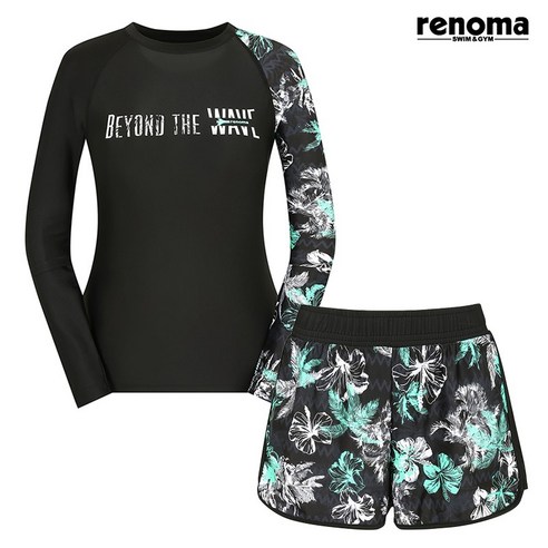 레노마수영복 여성 언밸런스 플라워 래쉬가드 세트: 여름날의 우아한 변신 레노마래쉬가드세트