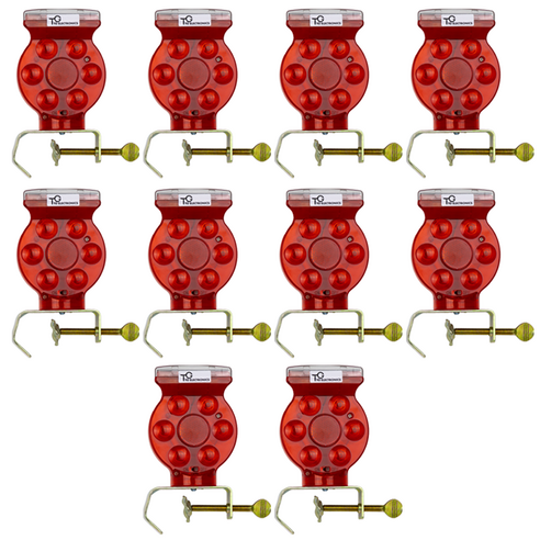 TG전자 태양광 LED 경광등 태양열 경고등 쏠라 점멸등 멧돼지 고라니 퇴치 휀스용, 10개