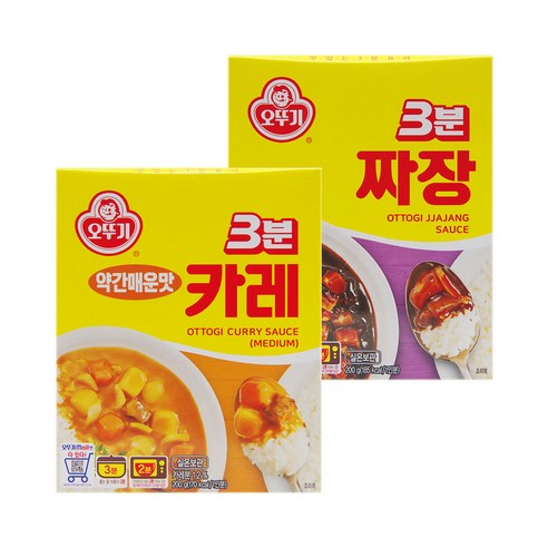 오뚜기 3분 카레(약간매운맛)6개 + 짜장6개_총 12개, 1세트, 200g