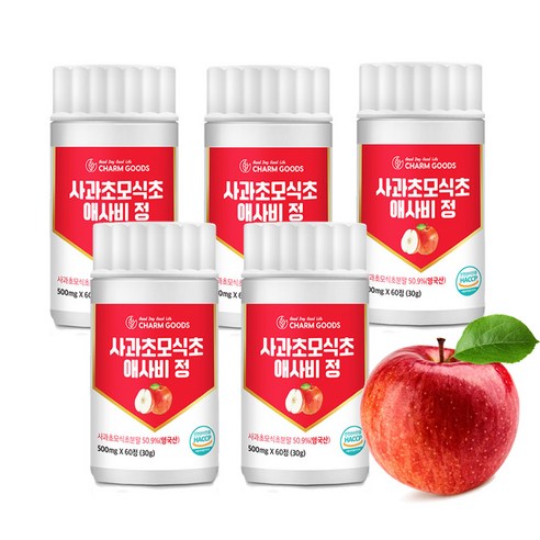 프리미엄 사과초모식초 애사비 정 식약처 인증 HACCP 유기산 자연발효 비정제 식초, 2개, 60정