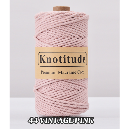 3.0mm 100 yard 꼰사 마크라메 콘사 컬러로프 마크라메 실 재료, 91m, VINTAGE PINK, 1개