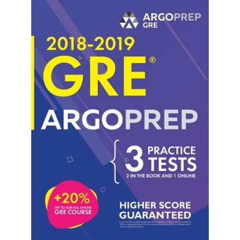 (영문도서) GRE by ArgoPrep: GRE Prep 2018 + 14 Days Online Comprehensive Prep Included + Videos + Practi... Hardcover, Argo Brothers Inc, English, 9781946755353