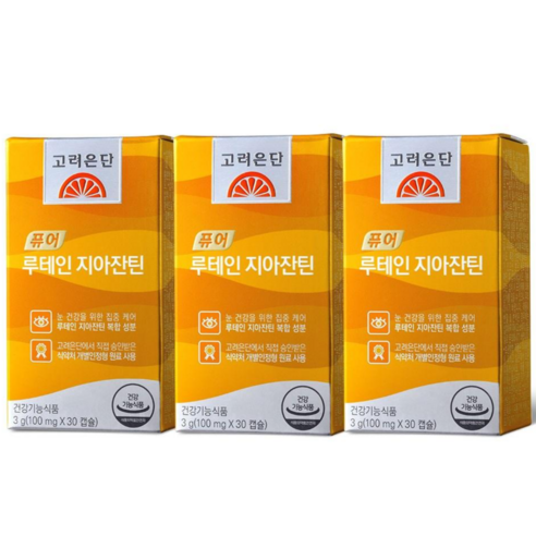 고려은단 퓨어 루테인 지아잔틴 3g (100mg x 30캡슐), 30정, 3개