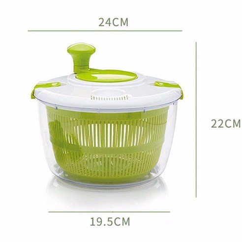 MOHEGIA 가정용 샐러드 탈수기/야채 탈수기 5L, 업그레이드 된 탈수기