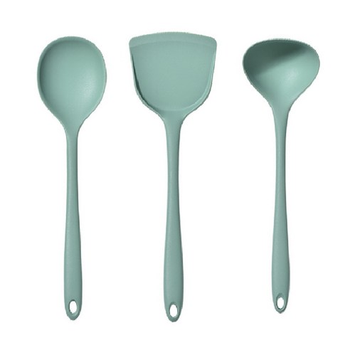 코코메이트 실리콘 조리도구 키친툴 3종세트, 그린, 볶음스푼+뒤집개+국자, 1개