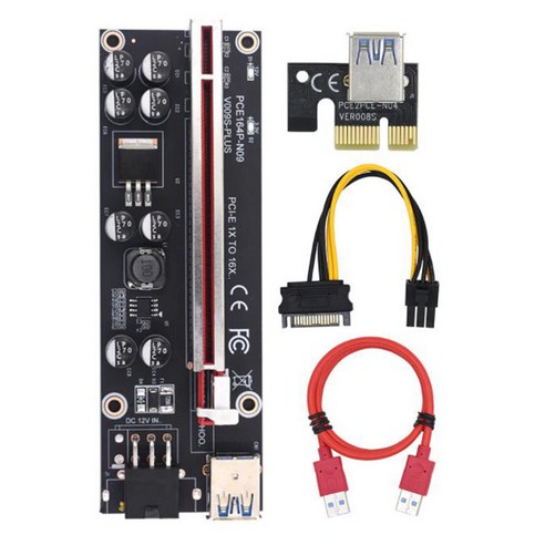 Retemporel VER009S 플러스 PCI-E 라이저 카드 PCI Express 1X - 16X USB 3.0 케이블 SATA-그래픽 비디오 마이닝용 6Pin 커넥터