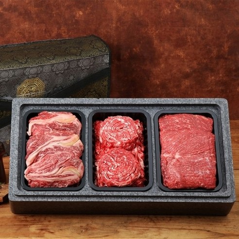 기타 [안동한우] 1+등급 구이 정육 선물세트 1.2kg (등심+불고기+국거리/각 400g)