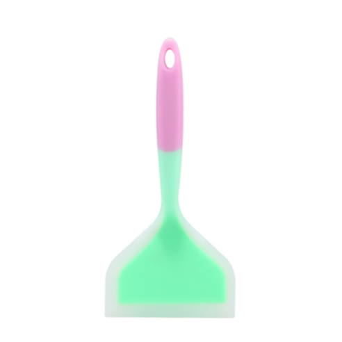 Silicone Kitchen Ware Cooking Utensils Spatula Beef Meat Egg Kitchen Scraper Wide Pizza Cooking Tool, 하나, Purple green