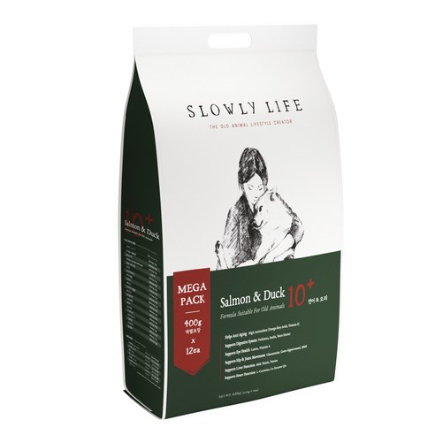 [대용량] 슬로울리라이프 10+ (10~12세) 노령견 노견 시니어 소프트 사료 MEGA PACK 4.8kg, 1개