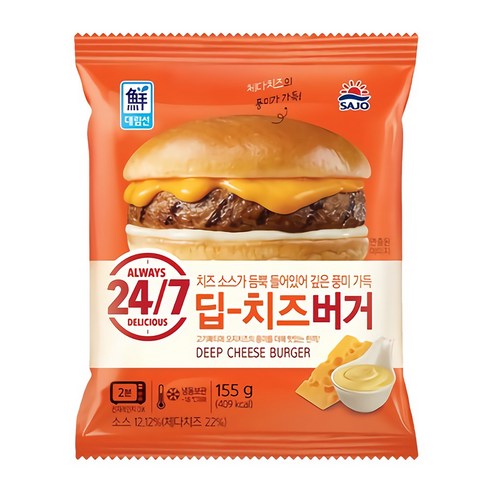 사조 딥 치즈 버거, 6개, 155g