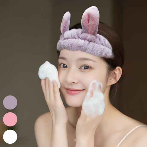 구매하마 세안 헤어밴드 머리띠, 퍼플, 1개