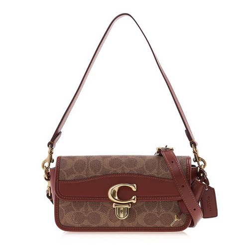 코치 [라벨루쏘] [코치] CE764 TAN RUST 스튜디오 바케트 인 시그니처 캔버스