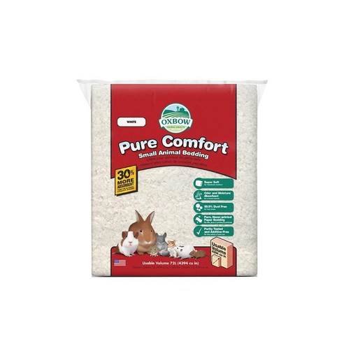 Oxbow Animal Health Pure Comfort 침구 토끼 햄스터 및 기니피그 배변 상자용 토끼 용품 반려동물 안전 99.9% 먼지 방지 백지 72리터 백... 