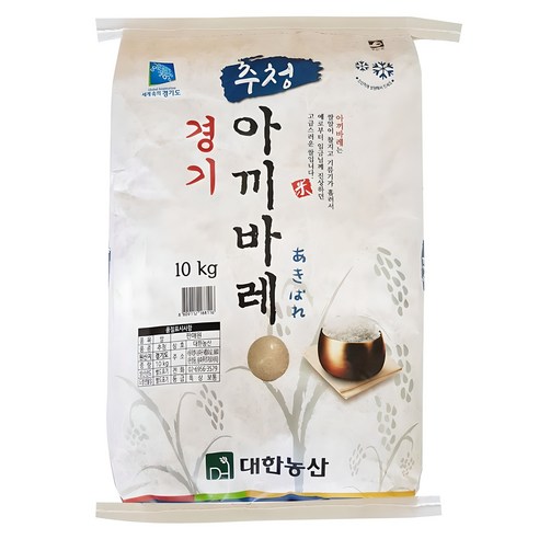 대한농산 2024년산 햅쌀 경기 추청 아끼바레 백미, 상등급, 10kg, 1개