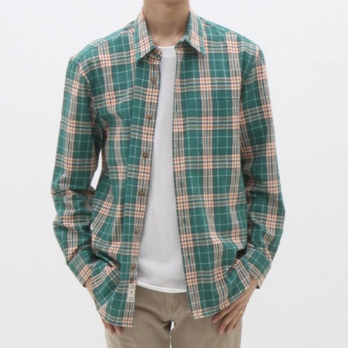 더셔츠스튜디오 오버핏 면 체크 남방