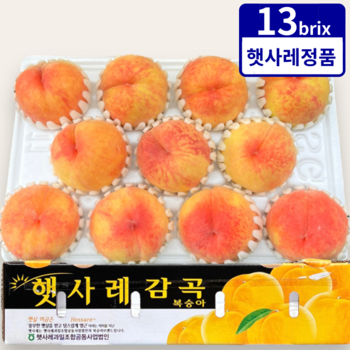 햇사레 복숭아 부드러운 황도 말랑이, 1개, 3kg (중과 11-12과)