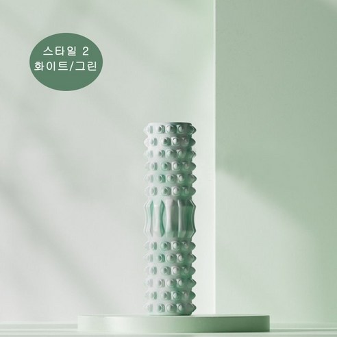 티지피 크리스탈 3D 돌기 EVA 폼롤러, 스타일2(화이트+그린), 1개