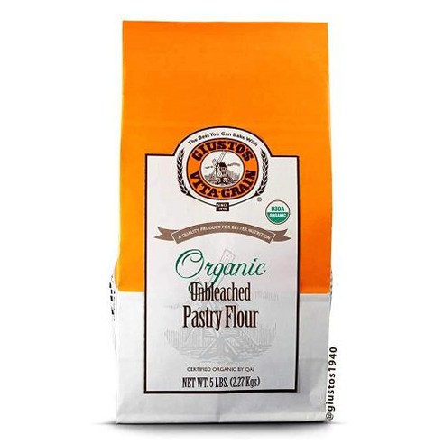 Giustos Vita-Grain 유기농 무표백 페이스트리 가루 2.3kg(5파운드) 백, 1개, 2.3kg