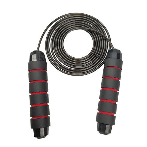 바디스컬쳐 중량 스피드 성인줄넘기, 블랙 레드, 320G
